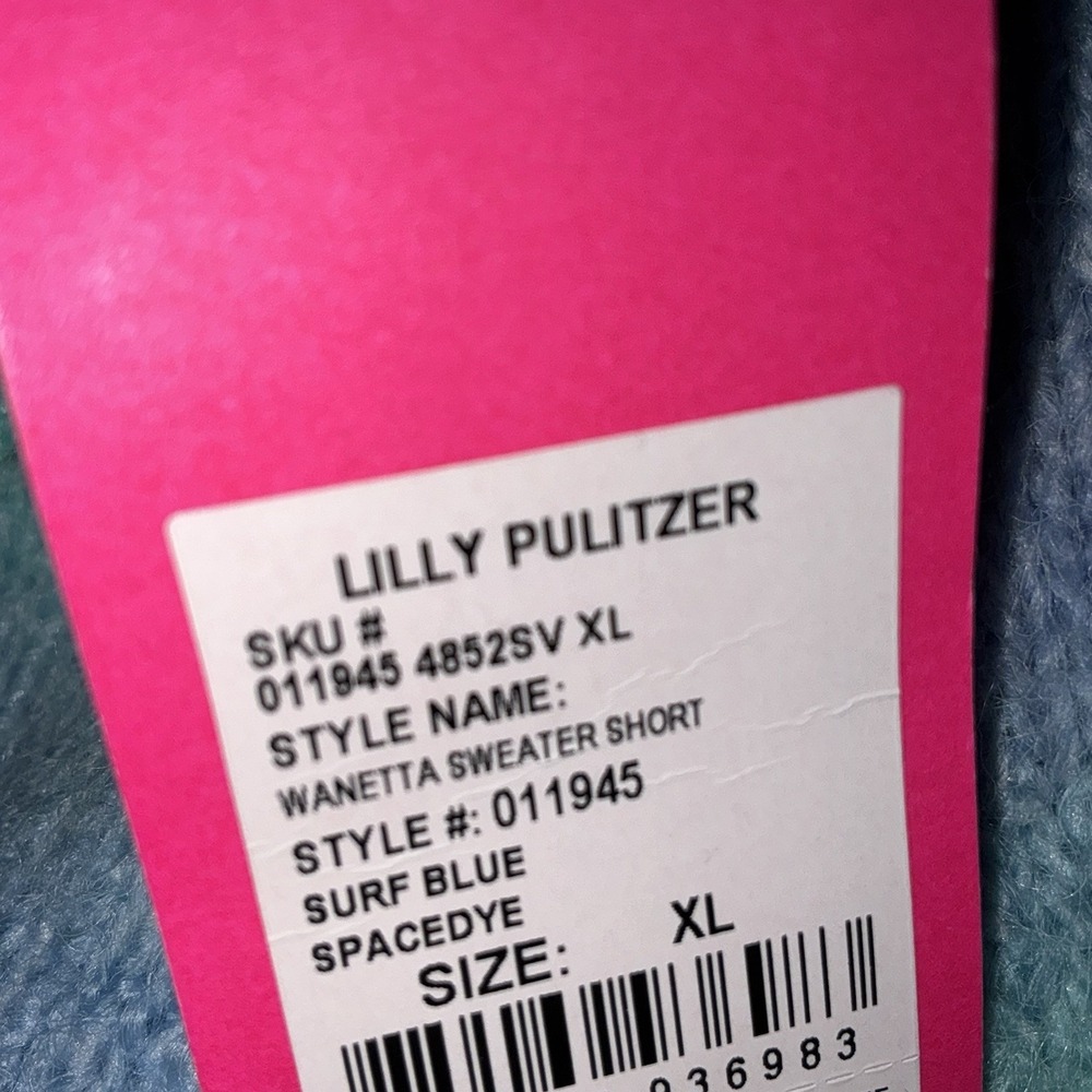 LILLY PULITZER Wanetta Sweater Shorts XL Surf Blue Space Dye MSRP $118 NWT - Picture 4 of 6